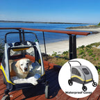 Heavy Duty Dog Stroller Foldable Pet Trolley Carrier Double Door Jogger Cart for Large Dogs Outdoor Walking Exercise 30 Inch