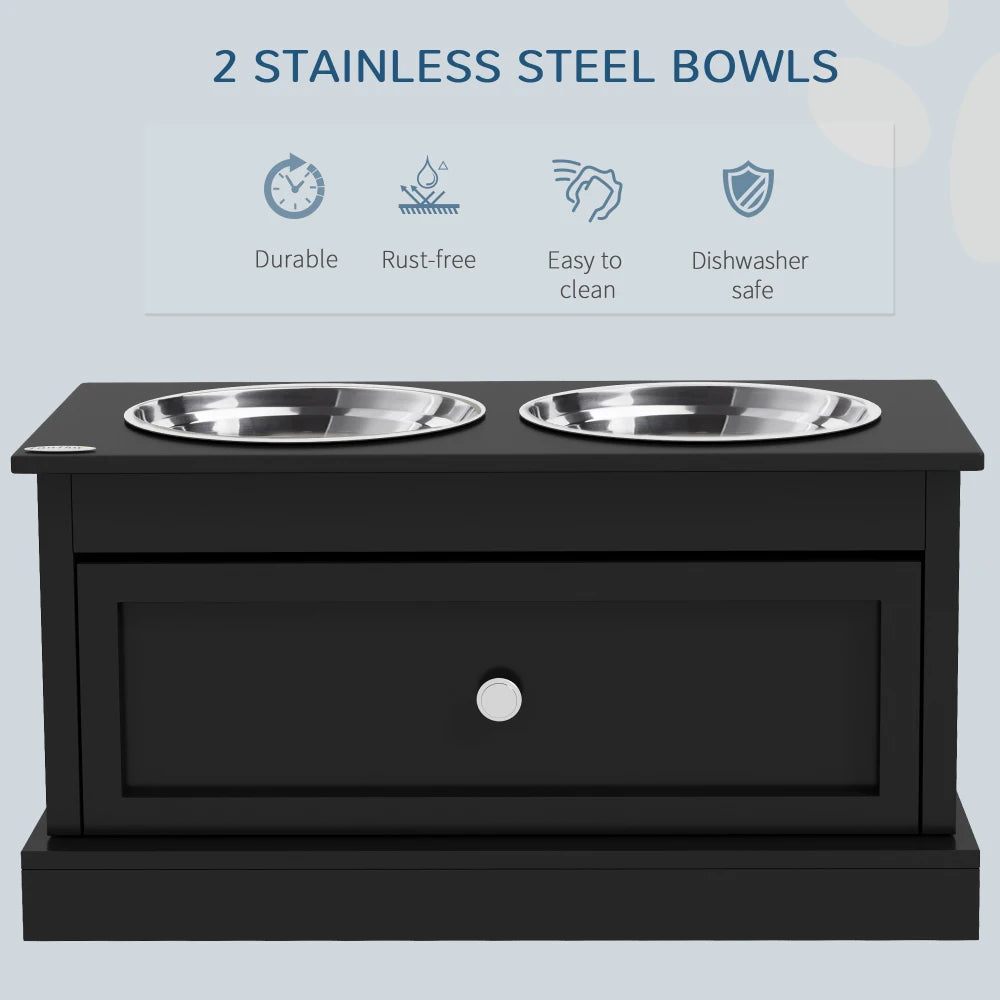 PawHut Large Elevated Dog Bowls