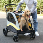 Heavy Duty Dog Stroller Foldable Pet Trolley Carrier Double Door Jogger Cart for Large Dogs Outdoor Walking Exercise 30 Inch