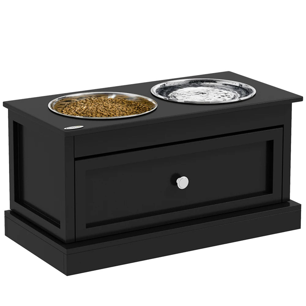 PawHut Large Elevated Dog Bowls