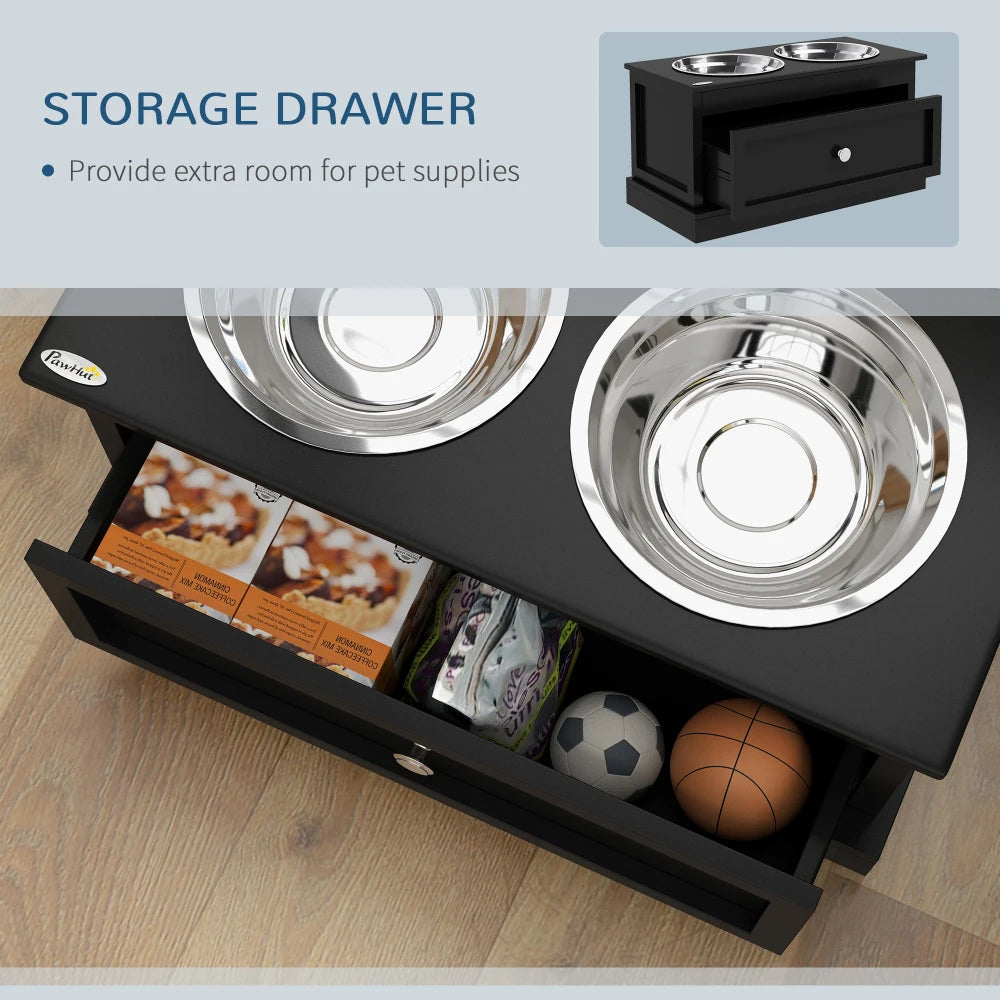 PawHut Large Elevated Dog Bowls