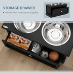 PawHut Large Elevated Dog Bowls