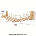 100cm Cat Roped Bridge Ladder Long for Indoor Cats Wall Mounted Climbing Steps Shelf Wooden Furniture for Cat Accessories