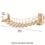 100cm Cat Roped Bridge Ladder Long for Indoor Cats Wall Mounted Climbing Steps Shelf Wooden Furniture for Cat Accessories