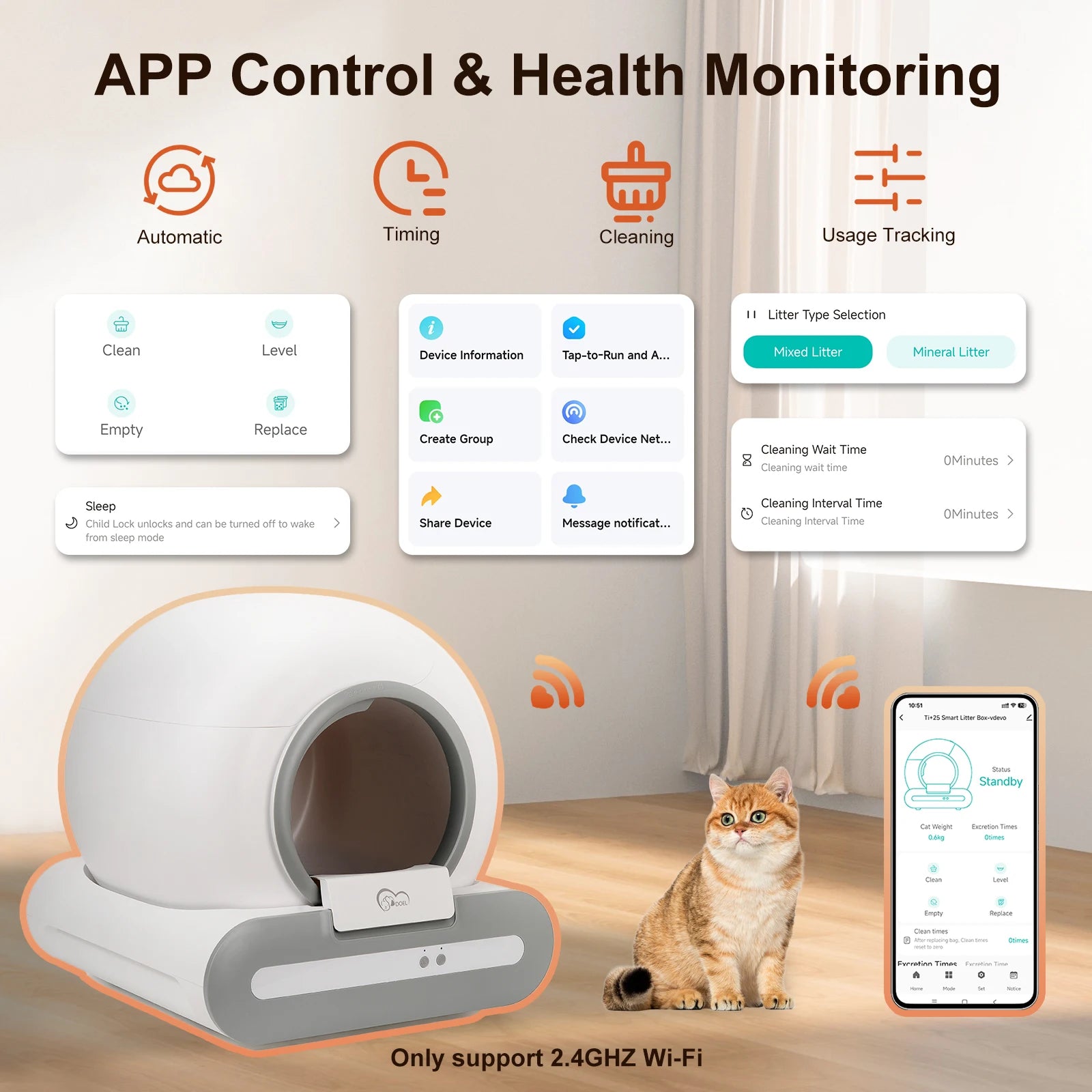 Self-Cleaning Cat Litter Box